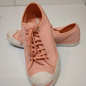 0203 Converse Women's Coral Canvas Sneakers